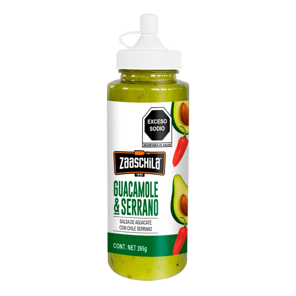 Salsa Guacamole con Serrano Zaaschila 265 g – Sauce mexicaine crémeuse et épicée, disponible à Toulouse et livraison France
