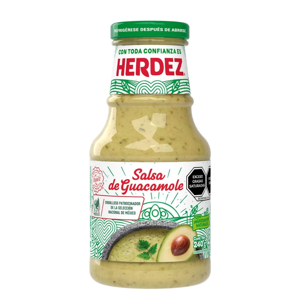 Salsa Guacamole Herdez 240 g – Sauce guacamole mexicaine à l’avocat, disponible à Toulouse et livraison France
