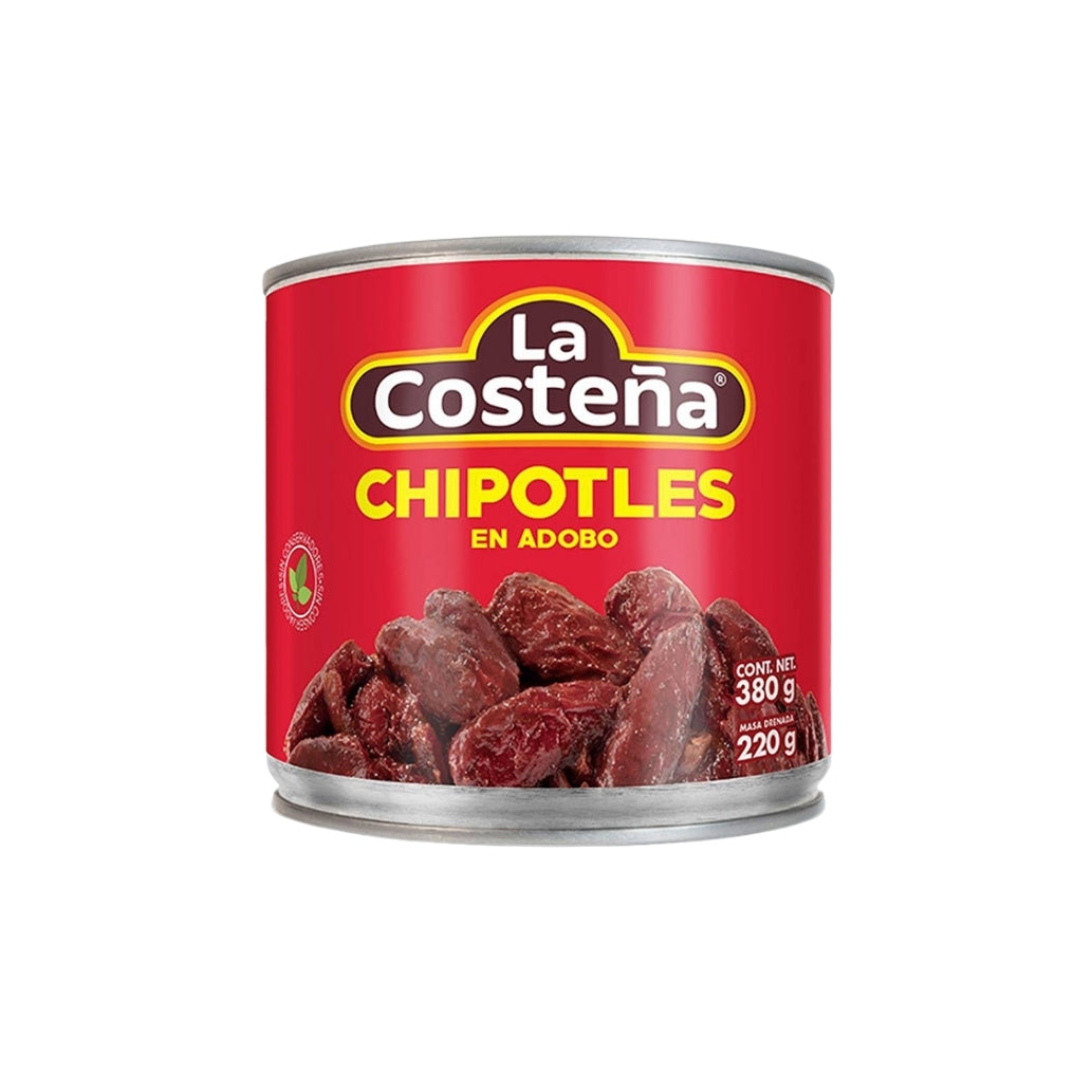 Chiles Chipotles en Adobo La Costeña 340 g – Piments mexicains fumés en sauce, disponibles à Toulouse et livraison France
